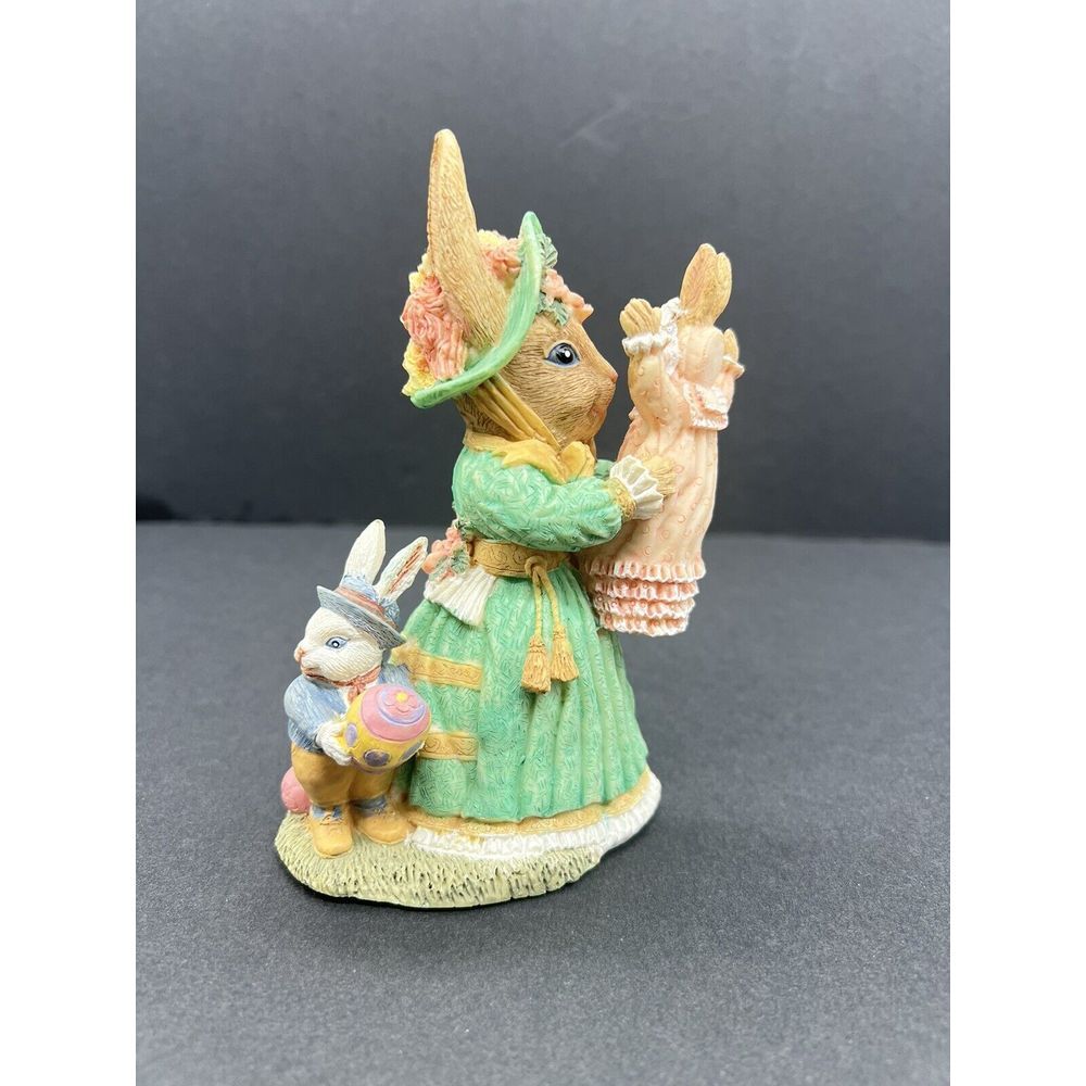 Mother Hopper With Lily‎ & Tom Bunny Statue - Resin 1994 VA23 #106